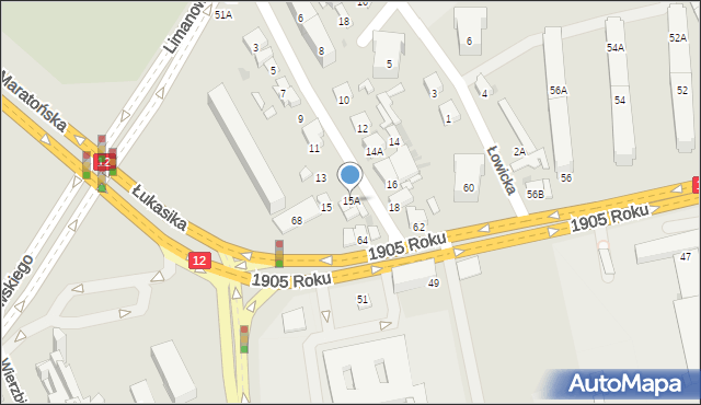 Radom, Chopina Fryderyka, 15A, mapa Radomia