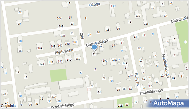 Radom, Christianiego Franciszka Ksawerego, gen., 21, mapa Radomia