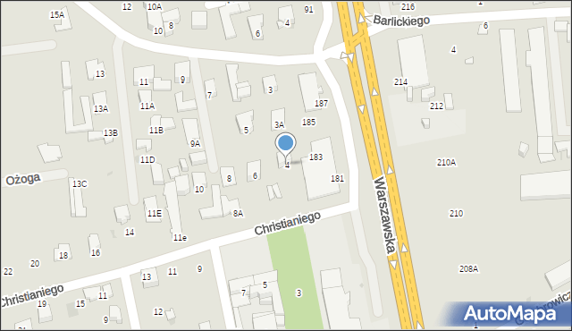 Radom, Christianiego Franciszka Ksawerego, gen., 4, mapa Radomia