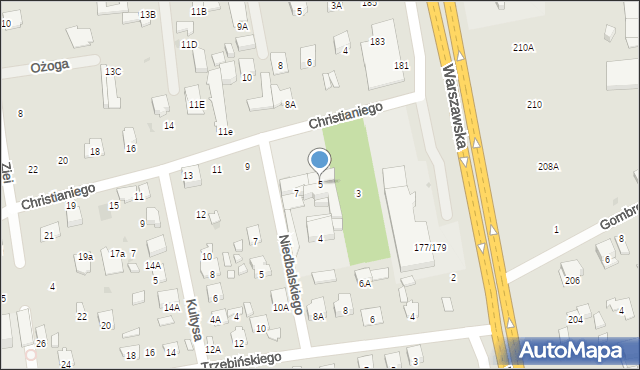 Radom, Christianiego Franciszka Ksawerego, gen., 5, mapa Radomia