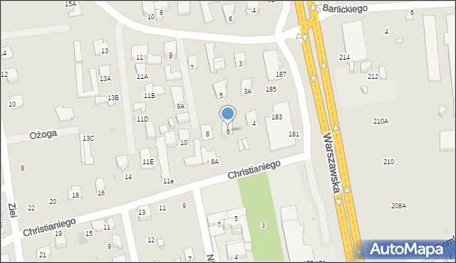Radom, Christianiego Franciszka Ksawerego, gen., 6, mapa Radomia