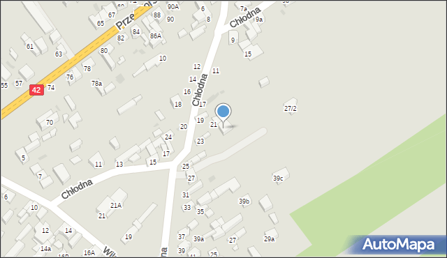 Radomsko, Chłodna, 23a, mapa Radomsko