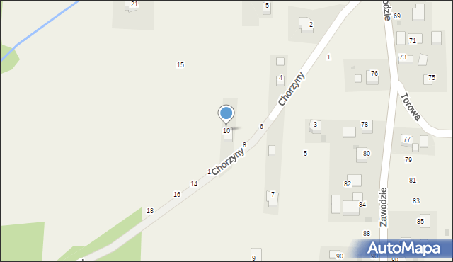 Radziszów, Chorzyny, 10, mapa Radziszów