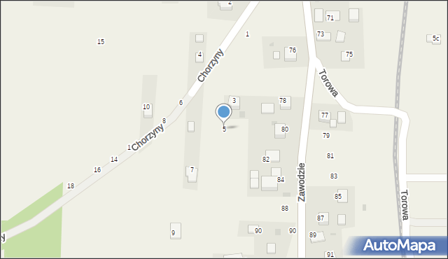 Radziszów, Chorzyny, 5, mapa Radziszów