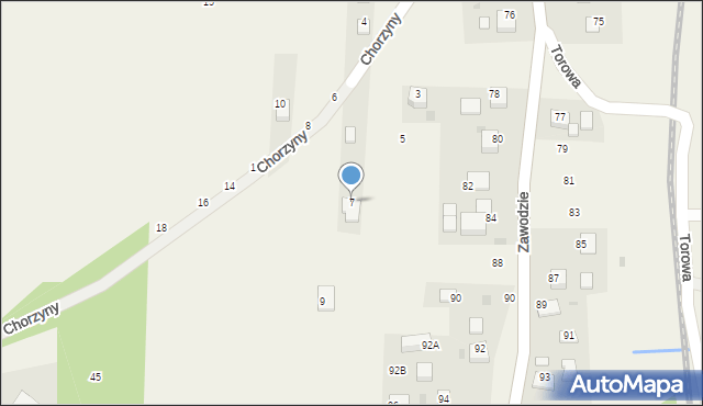 Radziszów, Chorzyny, 7, mapa Radziszów