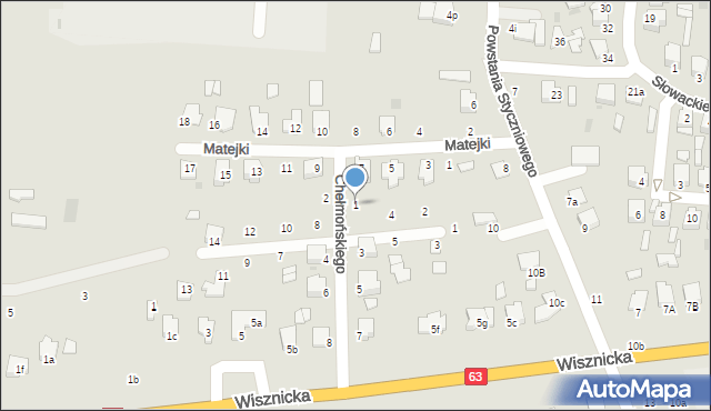 Radzyń Podlaski, Chełmońskiego Józefa, 1, mapa Radzyń Podlaski