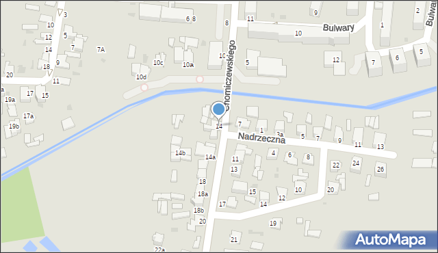Radzyń Podlaski, Chomiczewskiego, 14, mapa Radzyń Podlaski