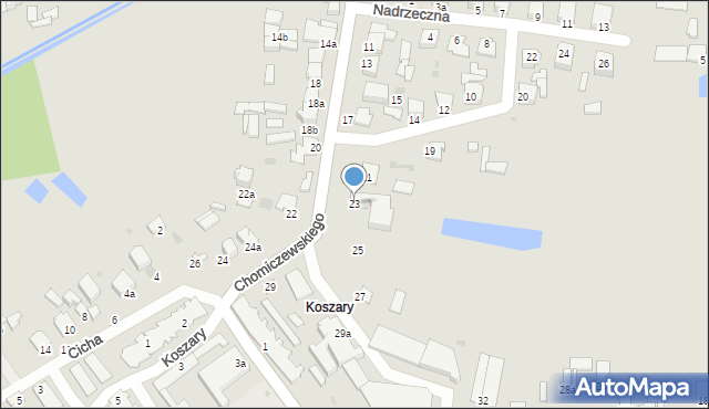 Radzyń Podlaski, Chomiczewskiego, 23, mapa Radzyń Podlaski