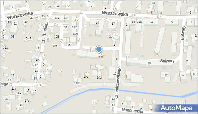 Radzyń Podlaski, Chomiczewskiego, 6, mapa Radzyń Podlaski