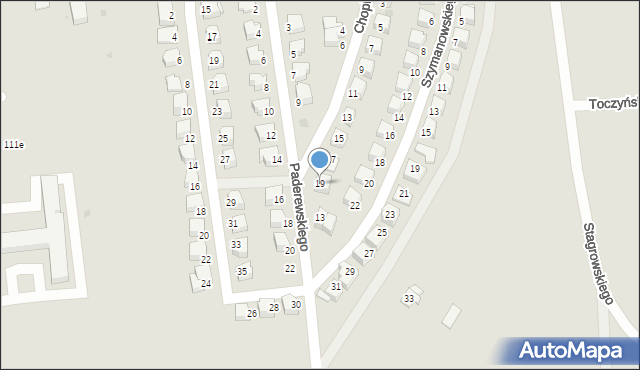 Radzyń Podlaski, Chopina Fryderyka, 19, mapa Radzyń Podlaski