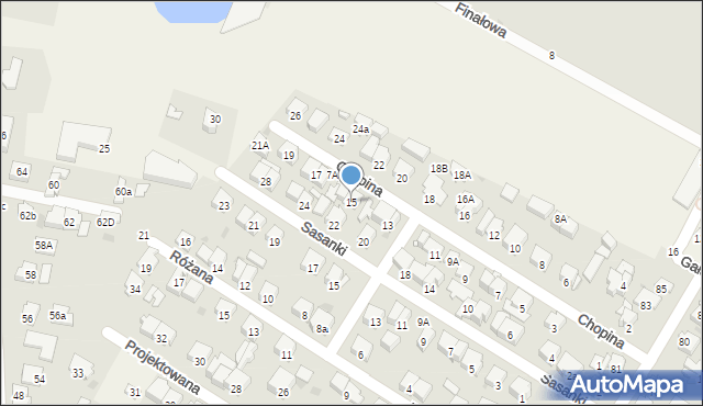 Raszyn, Chopina Fryderyka, 15, mapa Raszyn