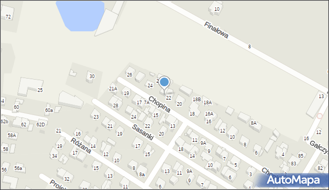 Raszyn, Chopina Fryderyka, 22a, mapa Raszyn