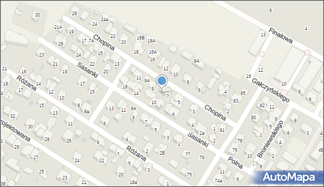 Raszyn, Chopina Fryderyka, 7a, mapa Raszyn