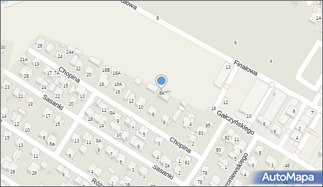 Raszyn, Chopina Fryderyka, 8A, mapa Raszyn