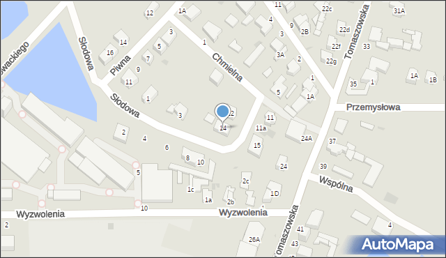 Rawa Mazowiecka, Chmielna, 14, mapa Rawa Mazowiecka