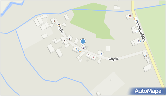 Recz, Chyża, 4, mapa Recz