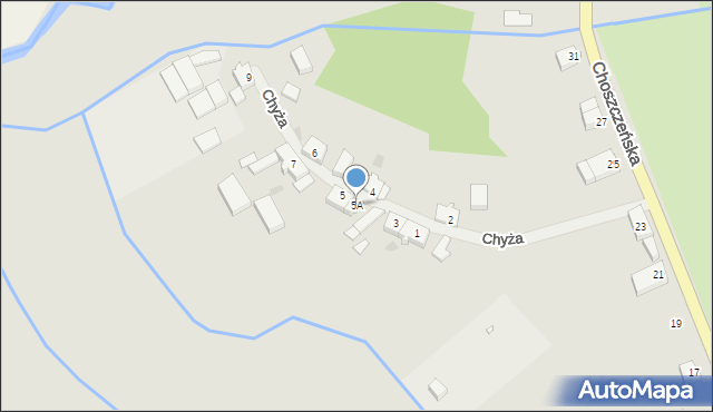 Recz, Chyża, 5A, mapa Recz