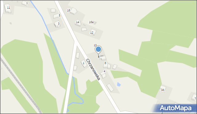 Regulice, Chrzanowska, 8, mapa Regulice