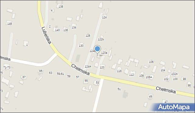 Rejowiec Fabryczny, Chełmska, 122a, mapa Rejowiec Fabryczny