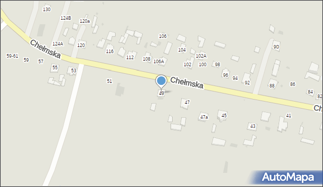 Rejowiec Fabryczny, Chełmska, 49, mapa Rejowiec Fabryczny