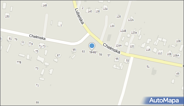 Rejowiec Fabryczny, Chełmska, 61, mapa Rejowiec Fabryczny