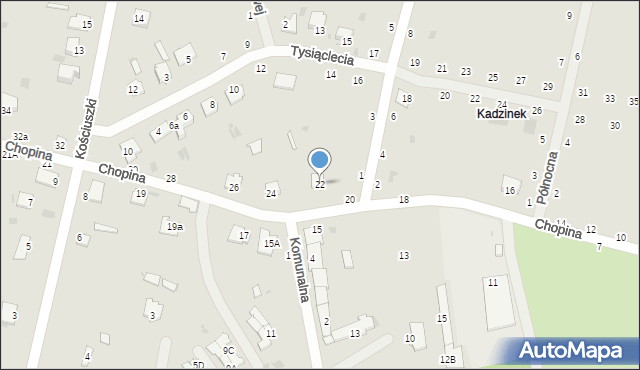 Rejowiec Fabryczny, Chopina Fryderyka, 22, mapa Rejowiec Fabryczny