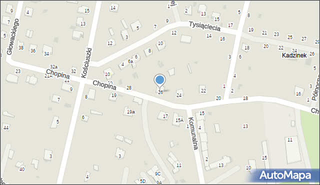 Rejowiec Fabryczny, Chopina Fryderyka, 26, mapa Rejowiec Fabryczny