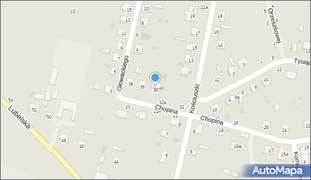 Rejowiec Fabryczny, Chopina Fryderyka, 34, mapa Rejowiec Fabryczny