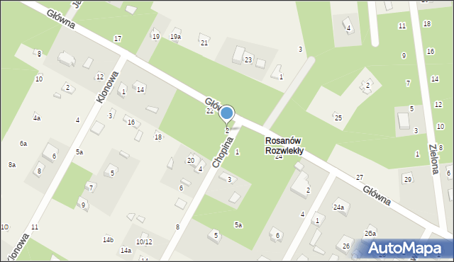 Rosanów, Chopina Fryderyka, 2, mapa Rosanów