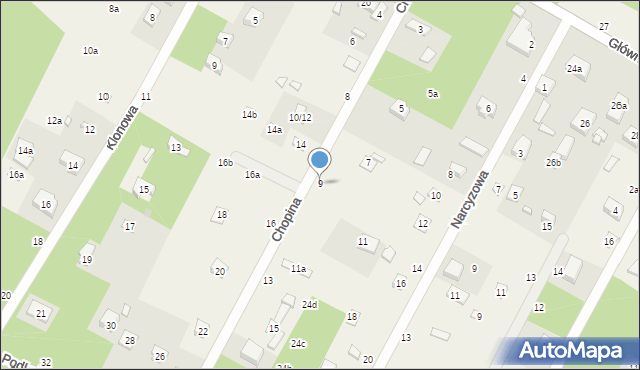 Rosanów, Chopina Fryderyka, 9, mapa Rosanów