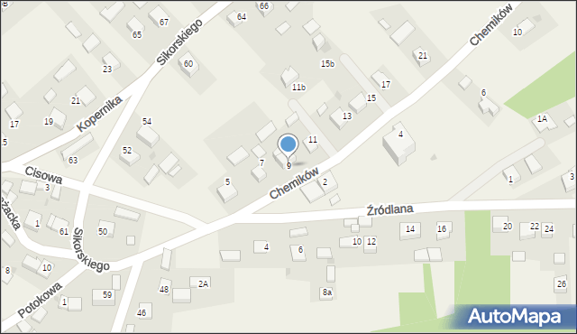 Rozkochów, Chemików, 9, mapa Rozkochów