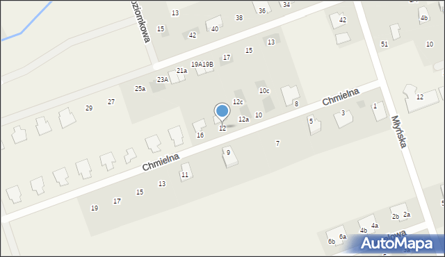 Różyny, Chmielna, 14, mapa Różyny