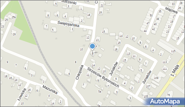 Ruda Śląska, Chłopska, 9, mapa Rudy Śląskiej