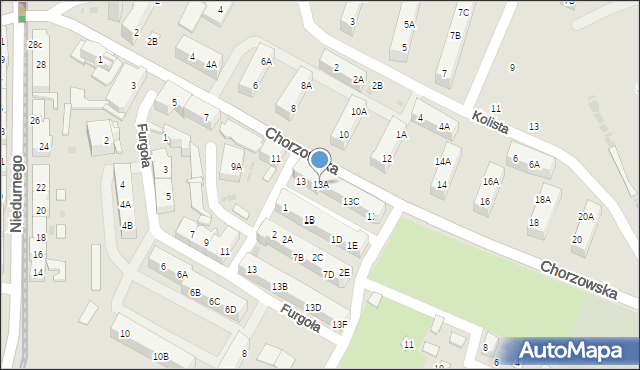 Ruda Śląska, Chorzowska, 13A, mapa Rudy Śląskiej