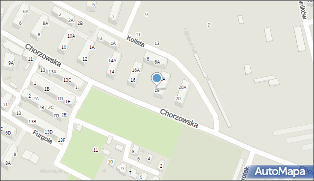 Ruda Śląska, Chorzowska, 18, mapa Rudy Śląskiej