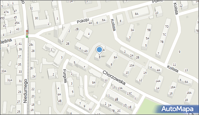 Ruda Śląska, Chorzowska, 6, mapa Rudy Śląskiej