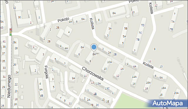 Ruda Śląska, Chorzowska, 8A, mapa Rudy Śląskiej