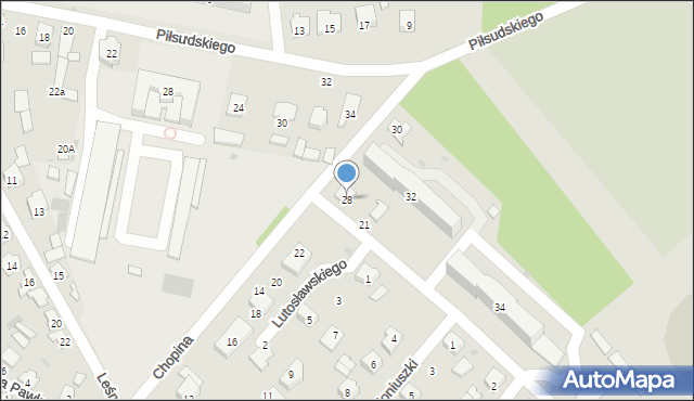 Rudnik nad Sanem, Chopina Fryderyka, 28, mapa Rudnik nad Sanem