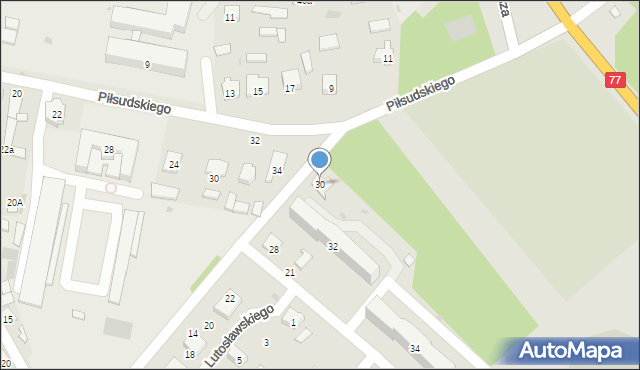 Rudnik nad Sanem, Chopina Fryderyka, 30, mapa Rudnik nad Sanem