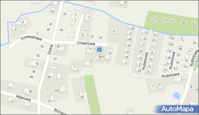 Rybna, Chabrowa, 10, mapa Rybna