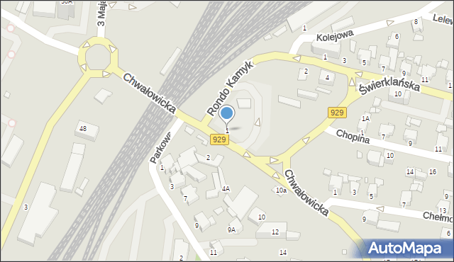 Rybnik, Chwałowicka, 1, mapa Rybnika