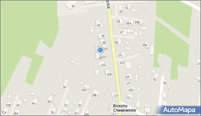 Rybnik, Chwałowicka, 102, mapa Rybnika