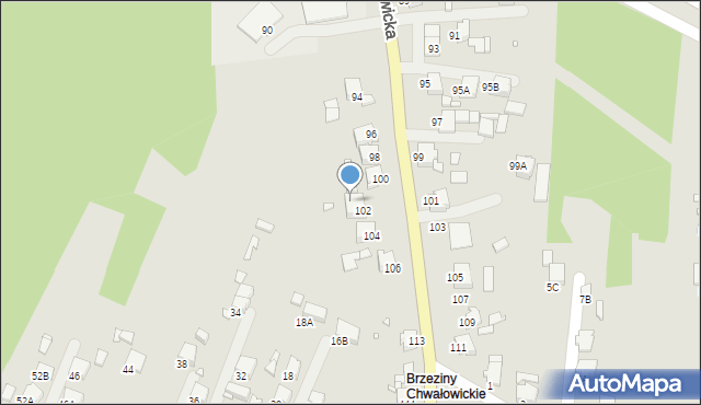Rybnik, Chwałowicka, 102a, mapa Rybnika