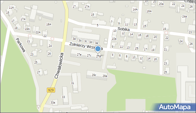 Rybnik, Chwałowicka, 27a, mapa Rybnika