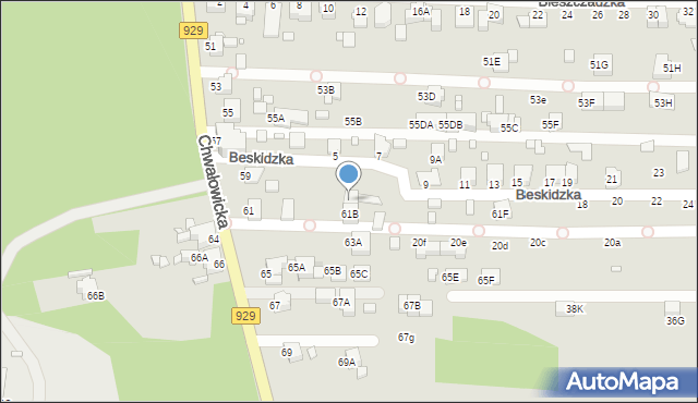 Rybnik, Chwałowicka, 61C, mapa Rybnika