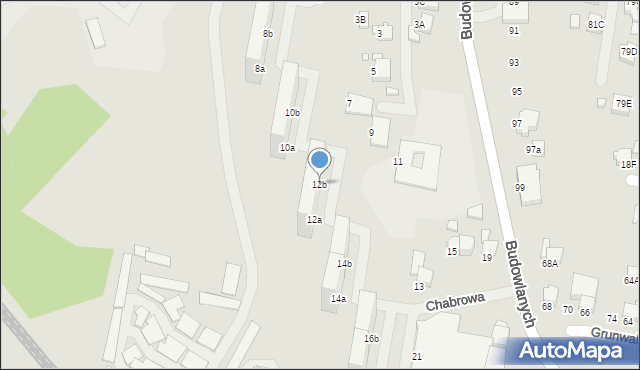 Rybnik, Chabrowa, 12b, mapa Rybnika