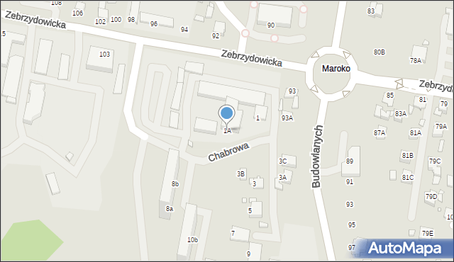Rybnik, Chabrowa, 1A, mapa Rybnika