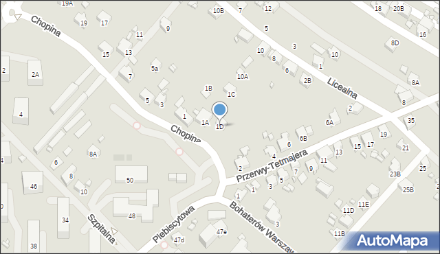 Rydułtowy, Chopina Fryderyka, 1D, mapa Rydułtowy