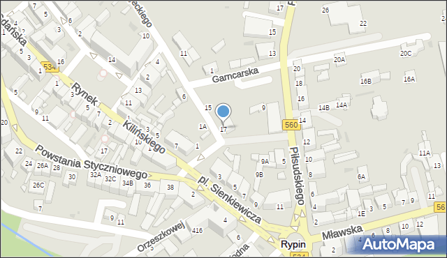 Rypin, Chojeckiego Czesława, ks., 3, mapa Rypin