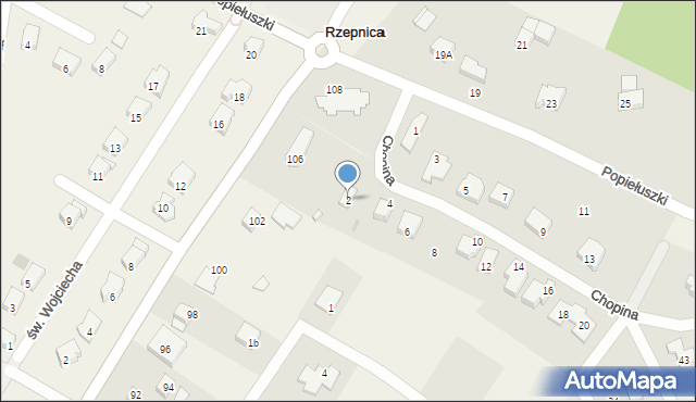 Rzepnica, Chopina Fryderyka, 2, mapa Rzepnica